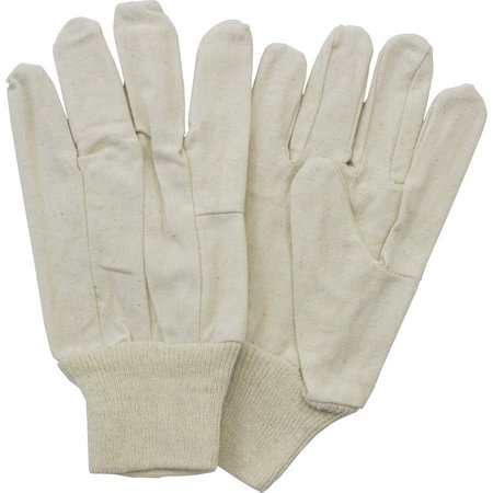 SAFETY ZONE Canvas Gloves, Knit Wrist, 300 PR/CT, Natural, PK25 SZNGC08MN1PCT